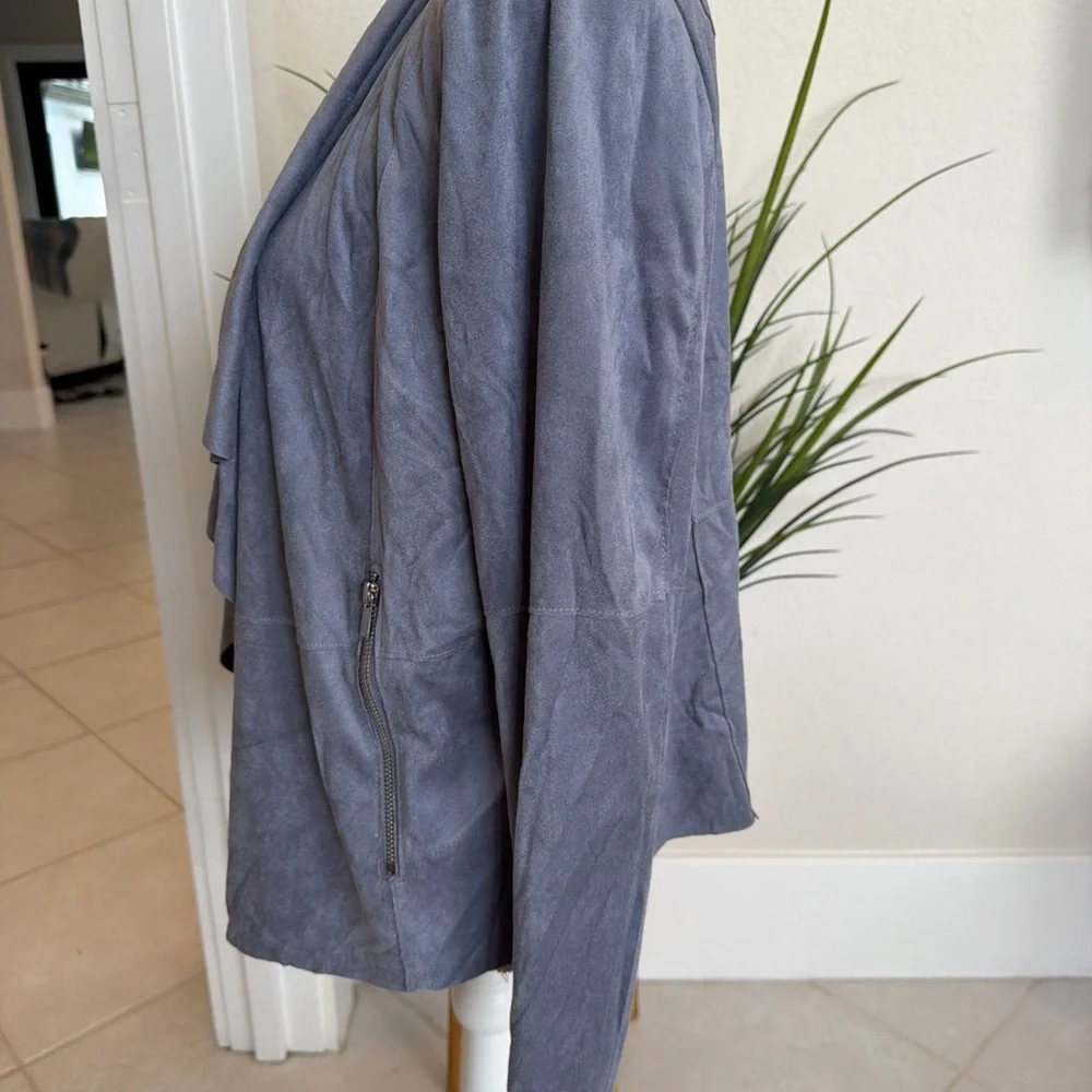 Bagatelle Draped Blue Women's Blazer - Picture 5 of 10